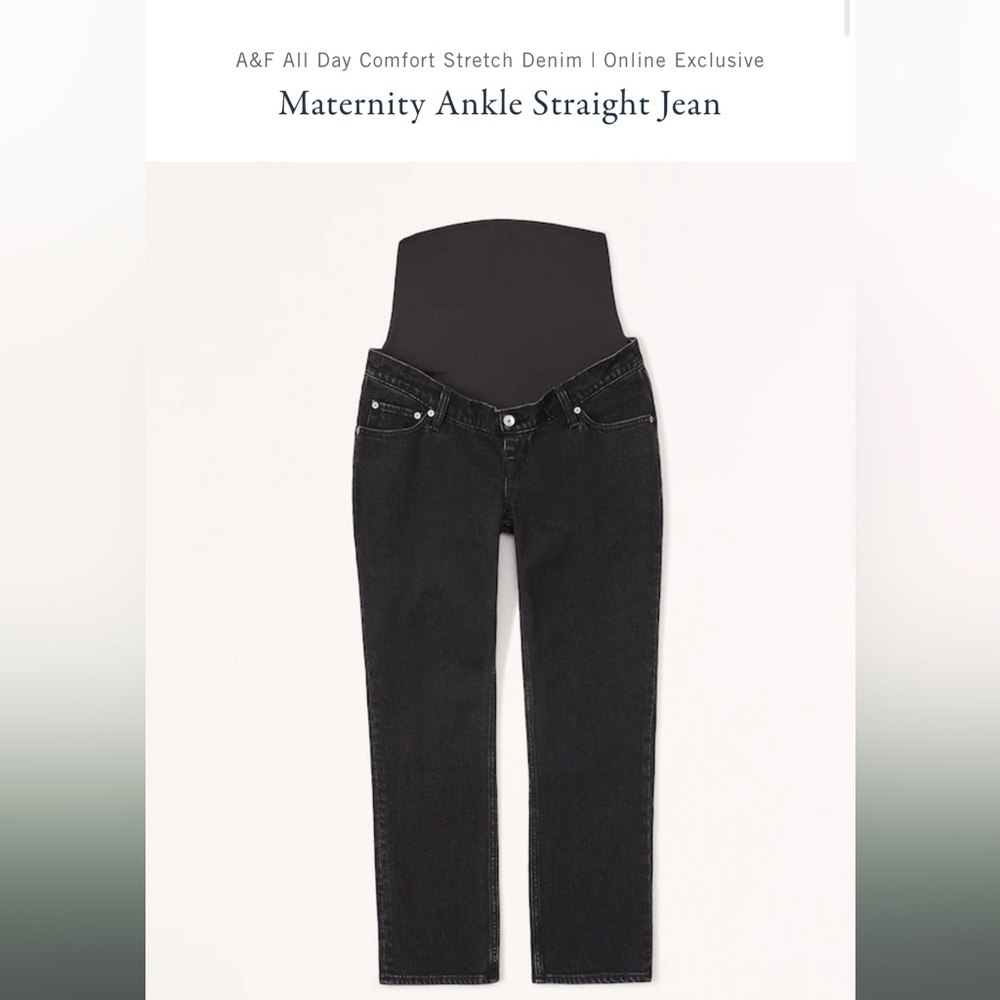 Abercrombie & Fitch Black Maternity Ankle Straight Jeans